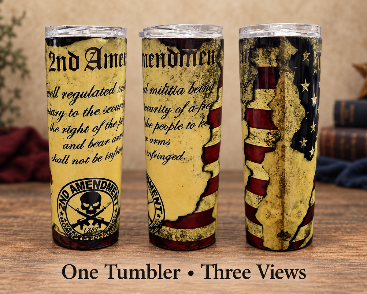 Second Amendment Distressed American Flag 20 oz Tumbler