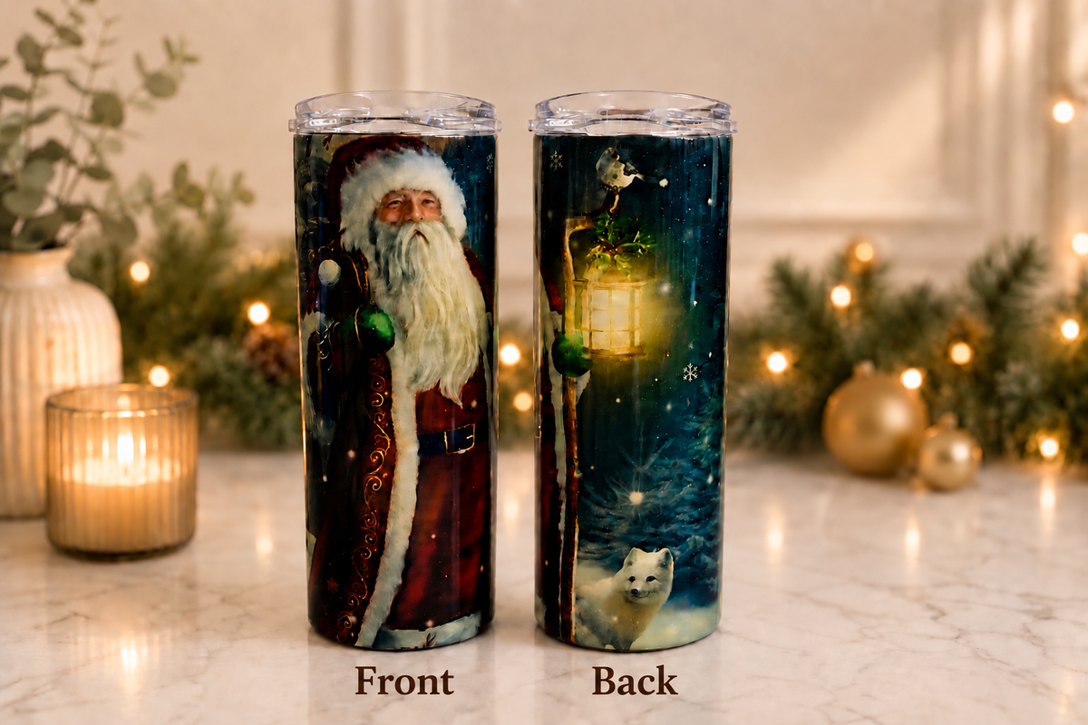 Vintage Santa Winter Night 20 oz Sublimation Tumbler