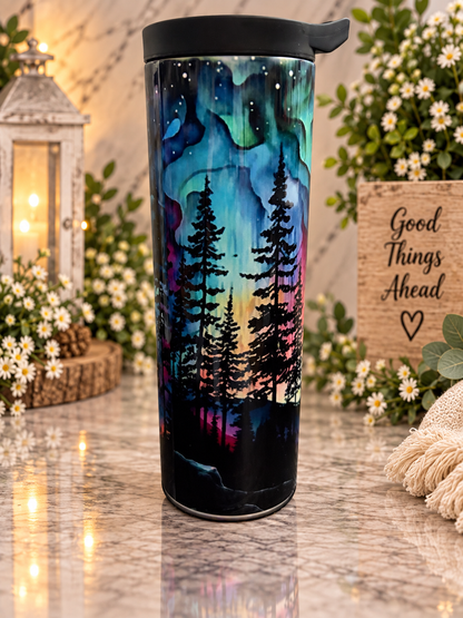 Northern Lights Forest 20 oz Travel Tumbler