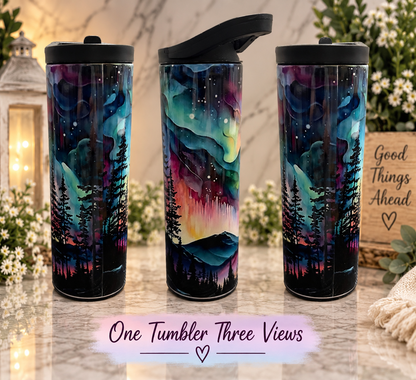 Northern Lights Forest 20 oz Travel Tumbler