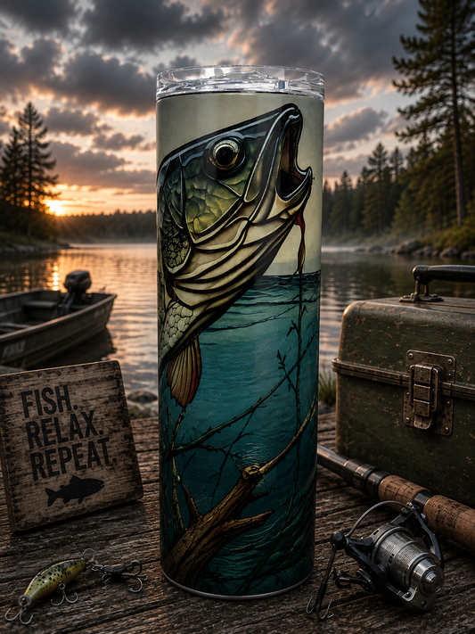 Fish by the Dock 20 oz Fishing Tumbler