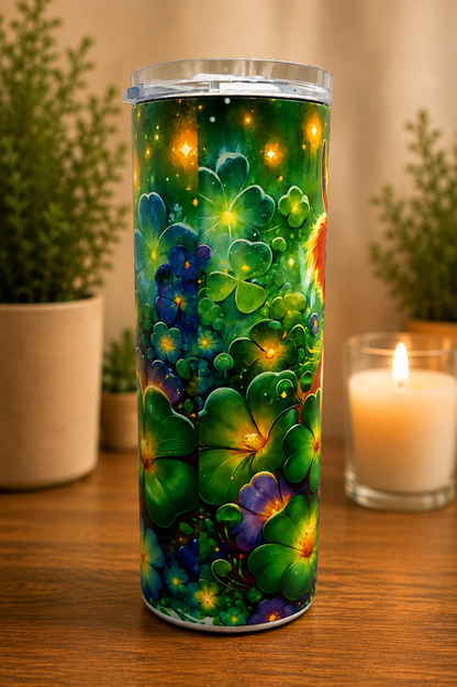 Lucky Highland Cow Shamrock Tumbler